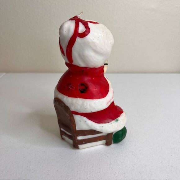 Vintage Mrs Claus Wax Candle Home Decor Christmas Winter Holiday Nostalgic 7 In - Picture 6 of 13